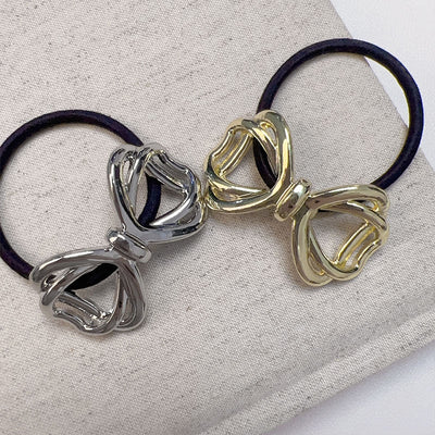 Women's Elegant Alloy Bow Knot Hollow Hair Tie and Headband Set