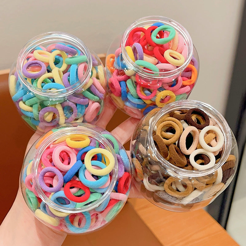 Women's and Girls' High Elasticity Solid Color Hair Ties - No Damage Rubber Bands for All Ages