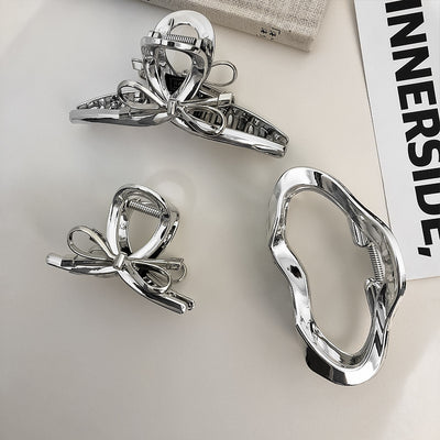 Women's Irregular Alloy Hair Claws and Silver Shark Clips