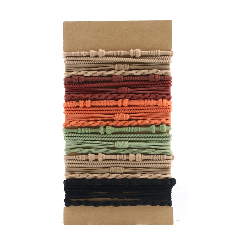 Bohemian Nylon Braid Hair Tie and Vintage Headband Bracelet for Women
