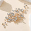 Women's Bridal Vintage Leaf Flower Hair Comb with Artificial Pearls and Rhinestones