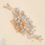 Women's Bridal Vintage Leaf Flower Hair Comb with Artificial Pearls and Rhinestones