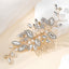 Women's Bridal Vintage Leaf Flower Hair Comb with Artificial Pearls and Rhinestones