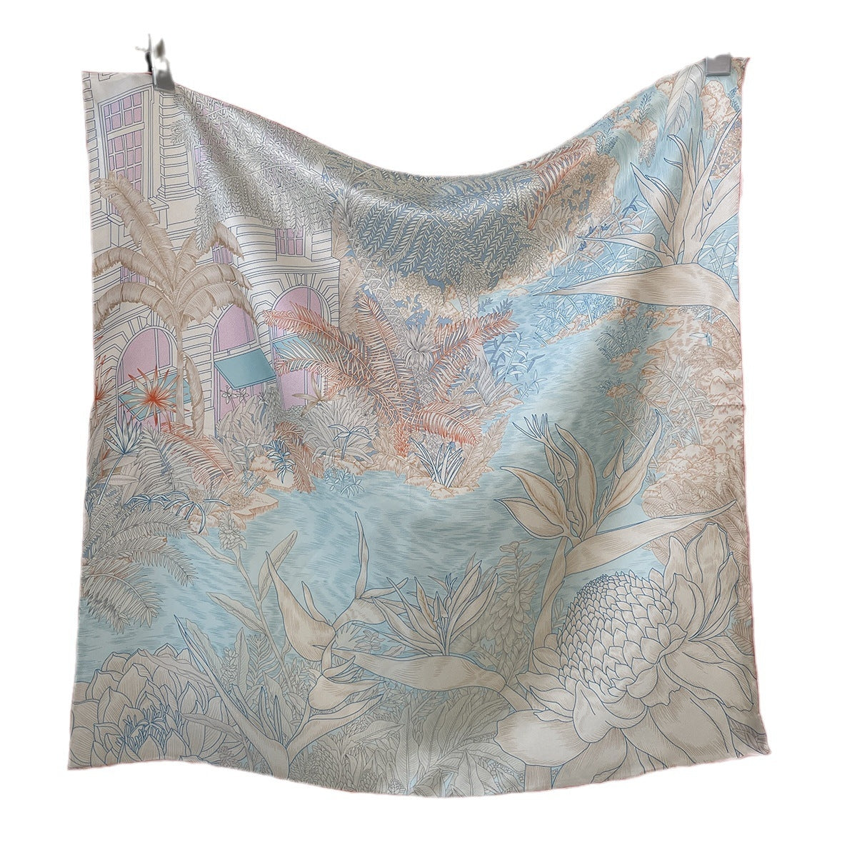 Women's Mulberry Silk Color Block Print Scarf - Luxury Twill Square Scarf for Fall/Winter