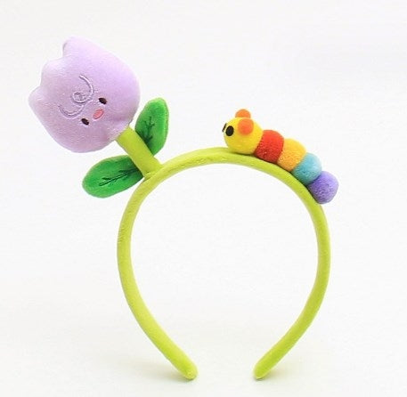 Women's Colorful Flower Yarn Hair Band - Creative Cartoon Headband for Girls