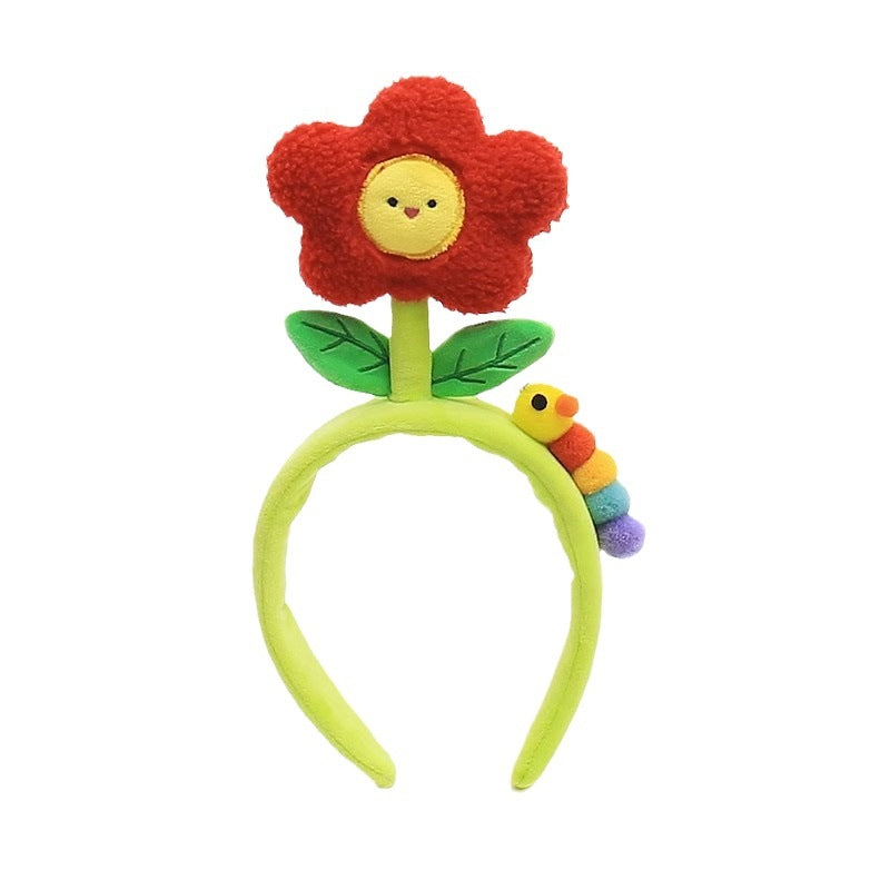 Women's Colorful Flower Yarn Hair Band - Creative Cartoon Headband for Girls