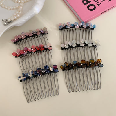 Women's Simple Flower Acetate Rhinestone Hair Comb 2024