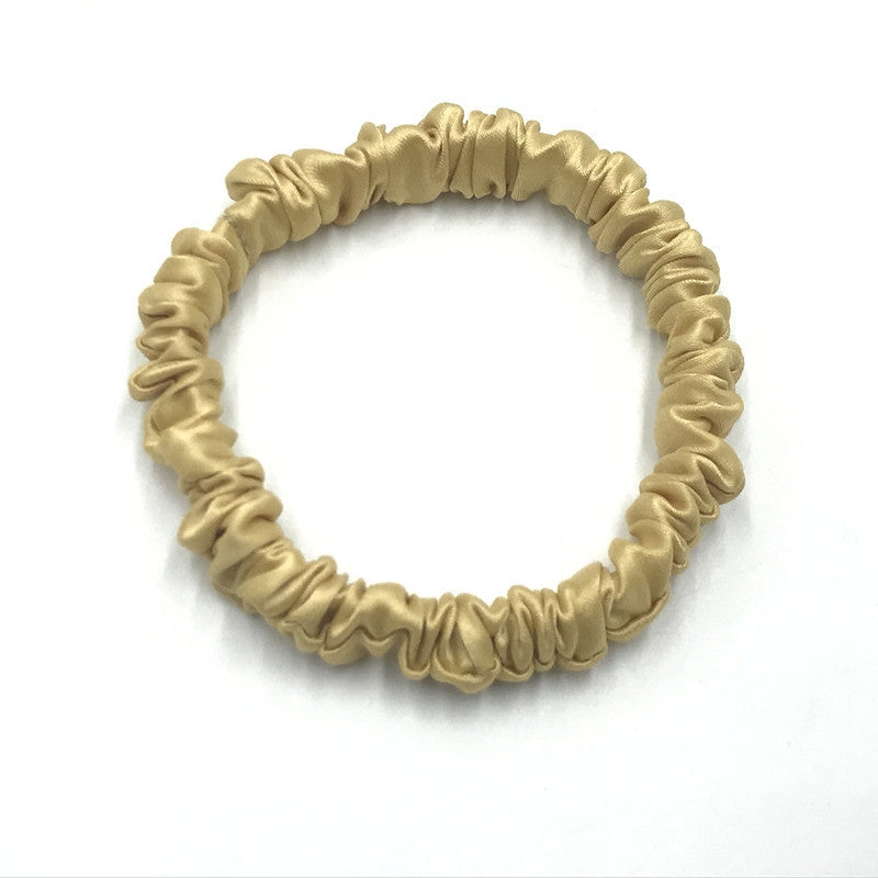 Women's Solid Color Silk Hair Tie - Versatile Small Scrunchie