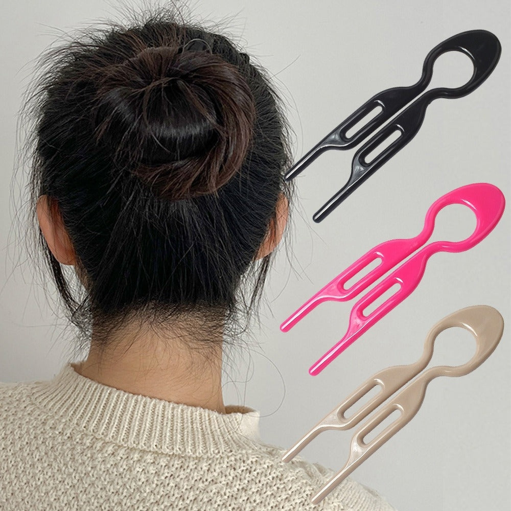 Women's Casual Solid Color U-Shaped Wavy Hairpin - Versatile Headwear for Back of Head Styling
