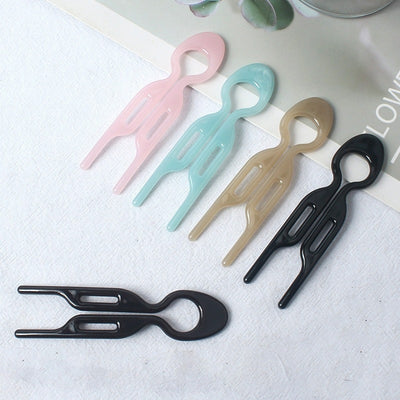 Women's Casual Solid Color U-Shaped Wavy Hairpin - Versatile Headwear for Back of Head Styling