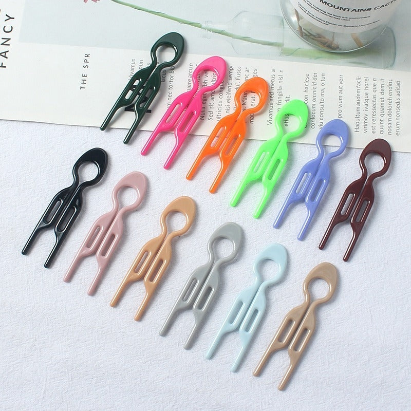 Women's Casual Solid Color U-Shaped Wavy Hairpin - Versatile Headwear for Back of Head Styling