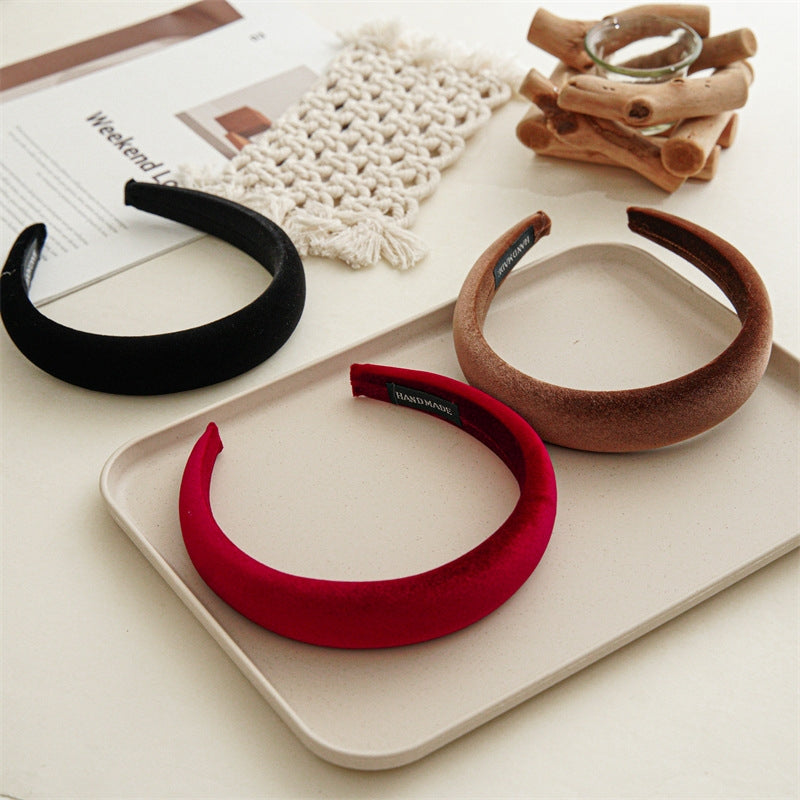 Women's Velvet Solid Color Handmade Hair Band