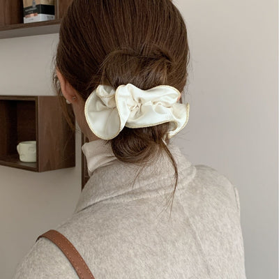 Women's Elegant Satin Hair Tie Set - Solid Color & Textured Scrunchies