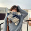 Women's Korean Style Plaid Imitation Cashmere Scarf Shawl