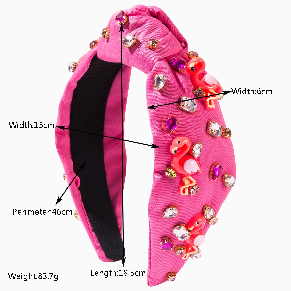 Women's Flamingo Feather Rhinestone Beaded Hairband