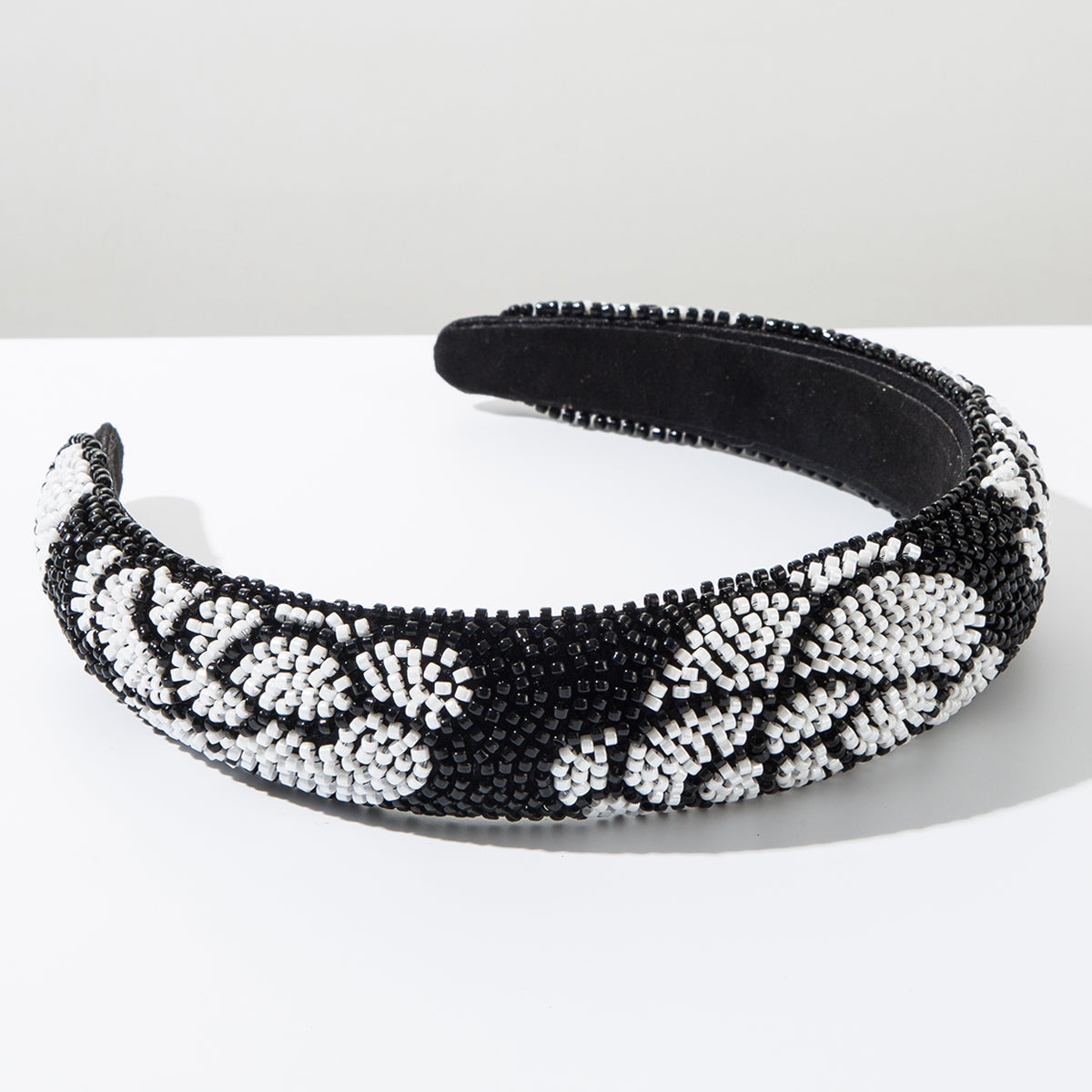 Women's Floral Beaded Hairband - Classic Style Wide-Brimmed Sponge Hair Accessory