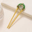 Elegant Chinoiserie Bamboo Leaf Rhinestone Hairpin - U-Shaped Headdress & Cheongsam Accessory