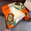 Women's Elegant Floral Print Silk Square Scarf