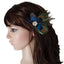 Women's Elegant Peacock Feather Hair Clip with Rhinestone Headband Accessory