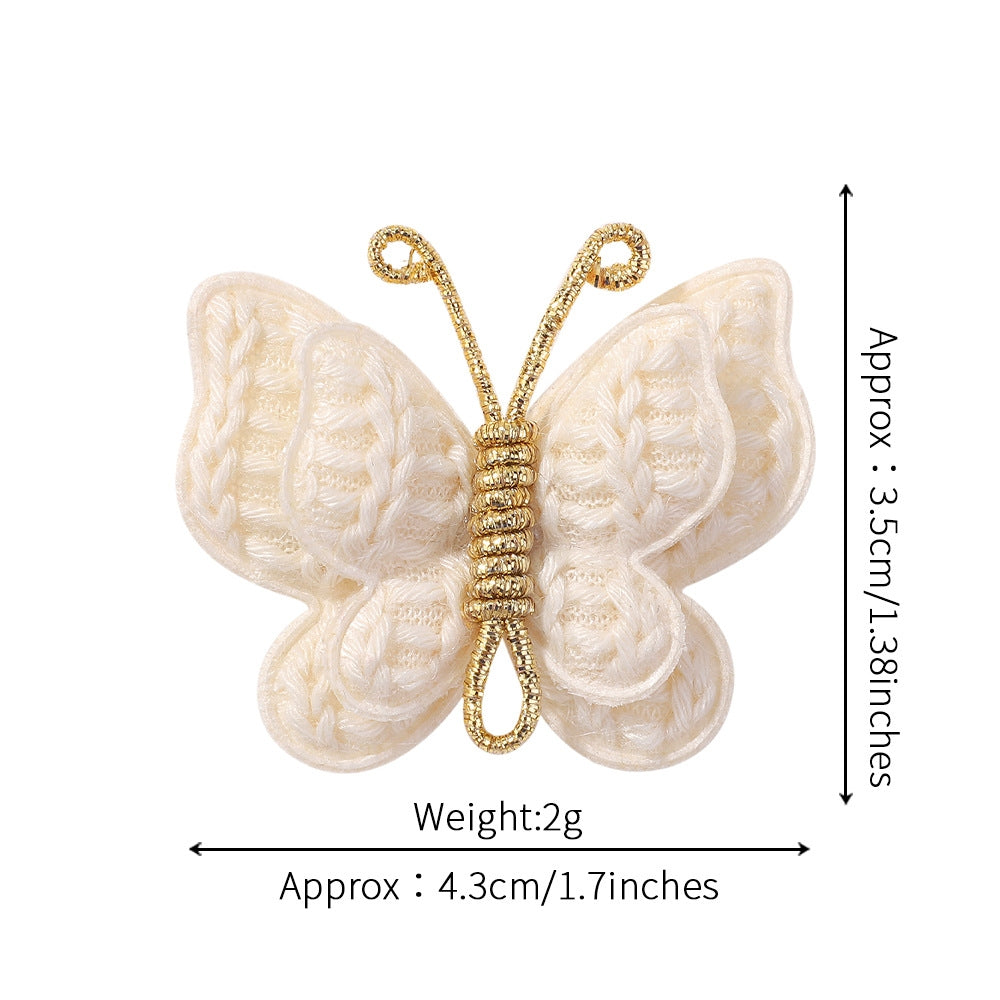 Women's Handmade Butterfly Yarn Hair Clip - Soft Solid Color Hair Accessory for Kids