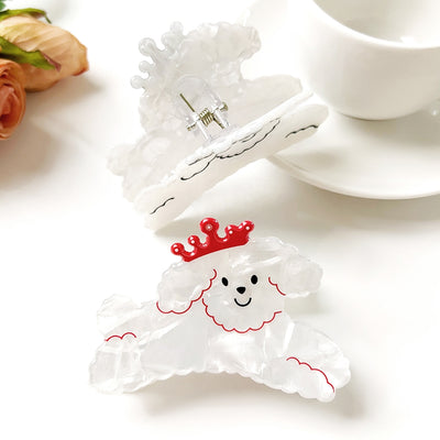 Women's Cute Cartoon Puppy Acrylic Hair Claw Clip - Korean Style Shark Hair Accessory