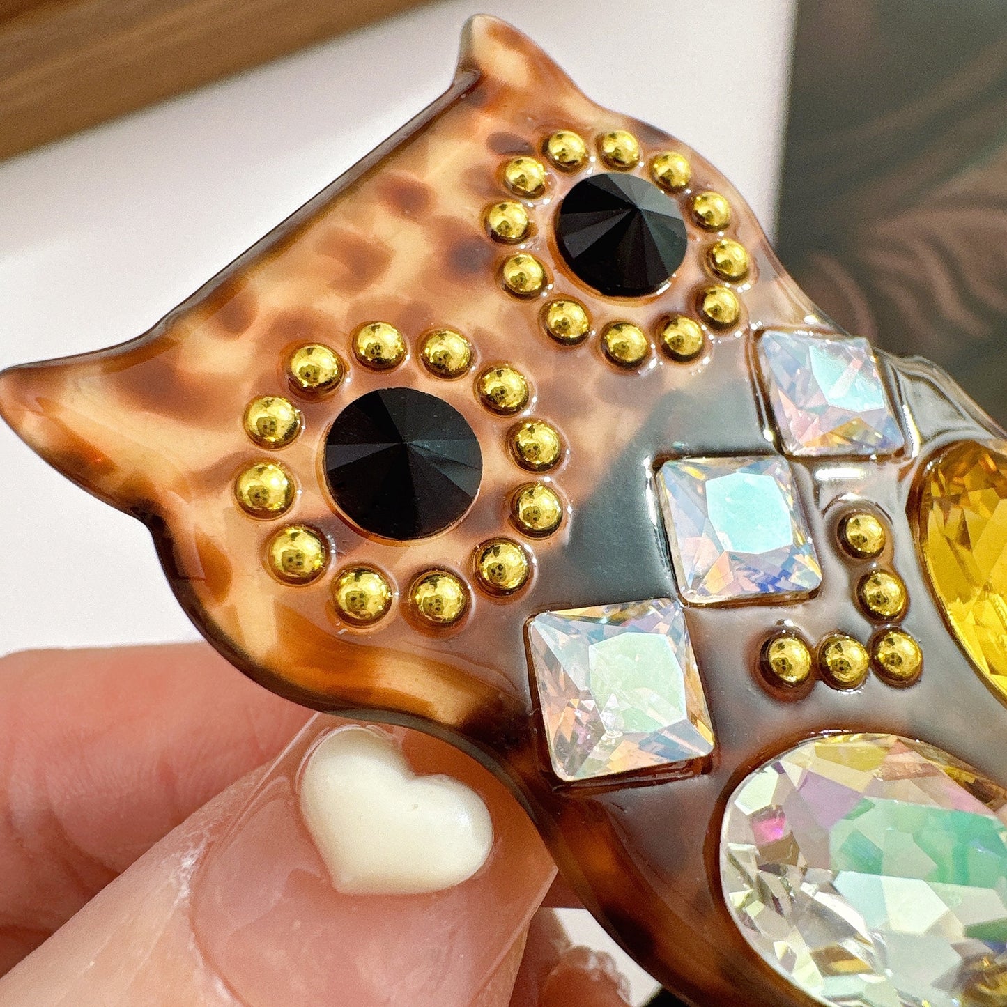 Women's Owl Rhinestone Acetate Hair Ring - Fashionable Ponytail Holder