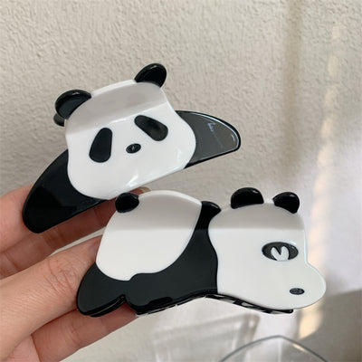 Women's Panda Acetate Hair Claw Clip - Cute Cartoon Design, 2024 New High-Quality Shark Clip