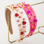 Women's Heart Shape Rhinestone Glass Hair Band - Baroque Pink Party Accessory