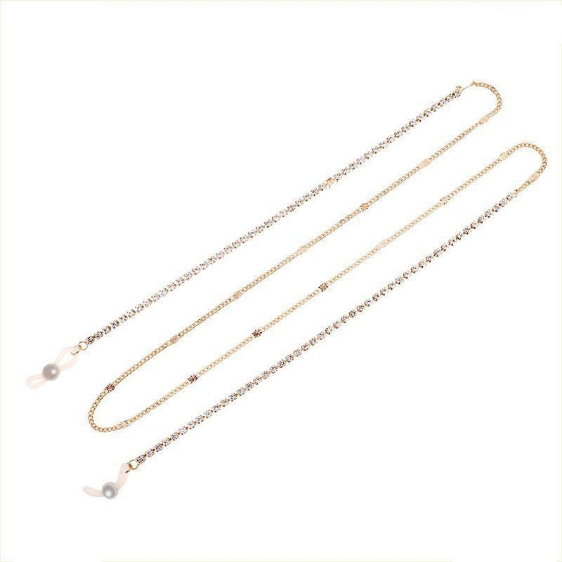 Women's Diamond Glasses Chain and Mask Holder Strap