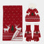 Women's Elegant Reindeer Knit Scarf Hat Gloves 3-Piece Set