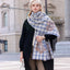 Women's Elegant Plaid Imitation Cashmere Scarf with Tassels