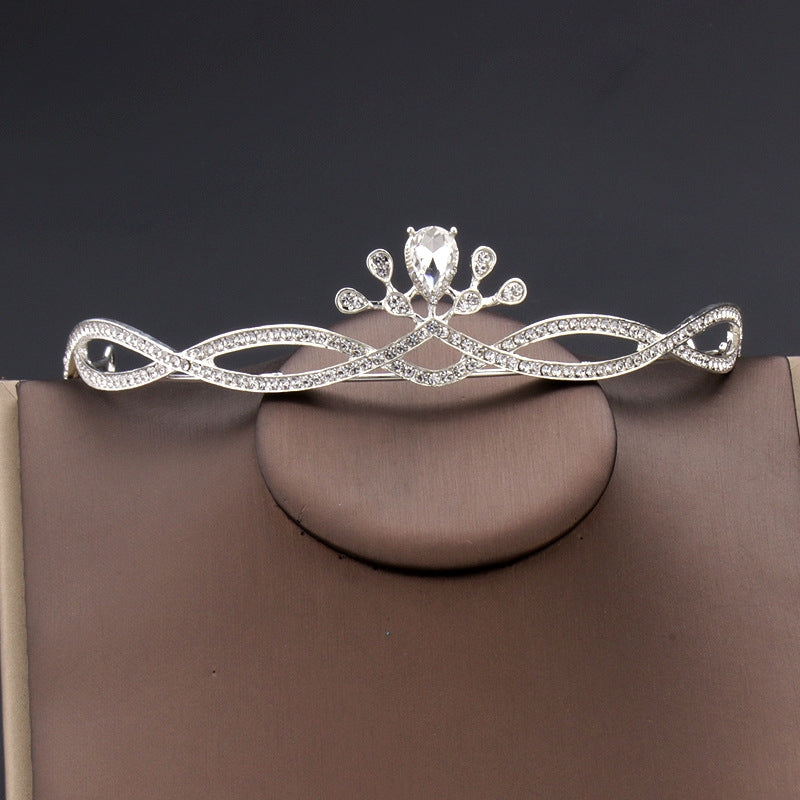 Women's Elegant Rhinestone Zircon Alloy Princess Crown Headband for Bridal and Party Wear