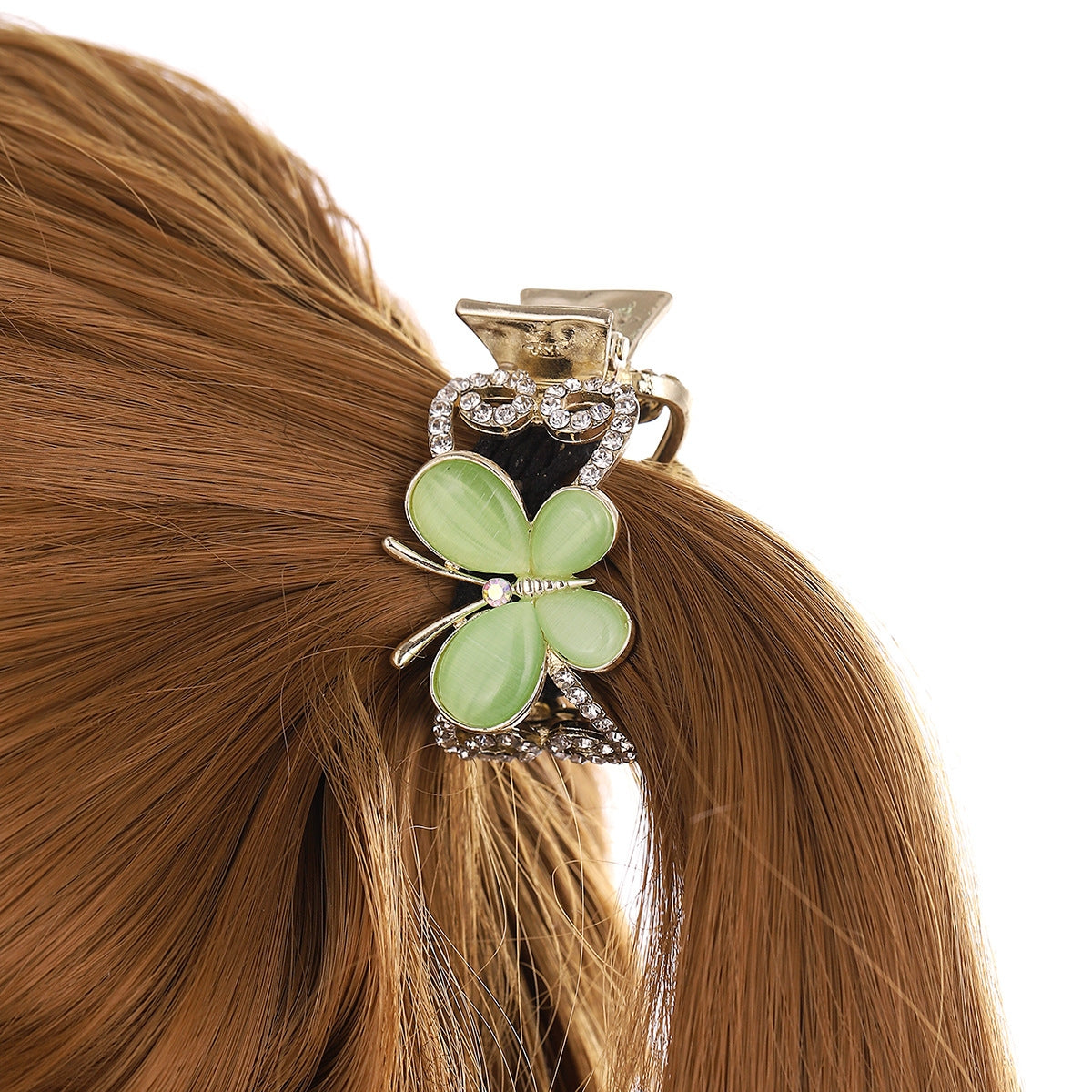 Elegant Women's Butterfly & Clover Hair Claw Clip - Korean Style Hair Accessories