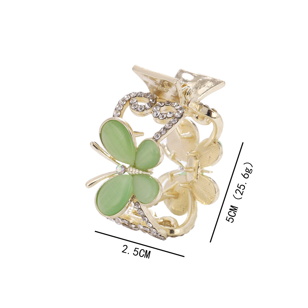 Elegant Women's Butterfly & Clover Hair Claw Clip - Korean Style Hair Accessories