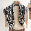 Women's Elegant Chain Print Silk Scarf - 65x65cm Black Gray Fashion Shawl