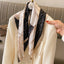 Women's Elegant Color Block Satin Print Silk Scarf Shawl