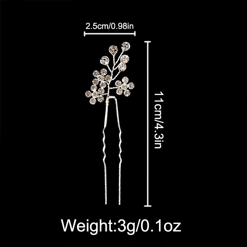 Women's Elegant Bridal Rhinestone Flower Hairpin Accessory