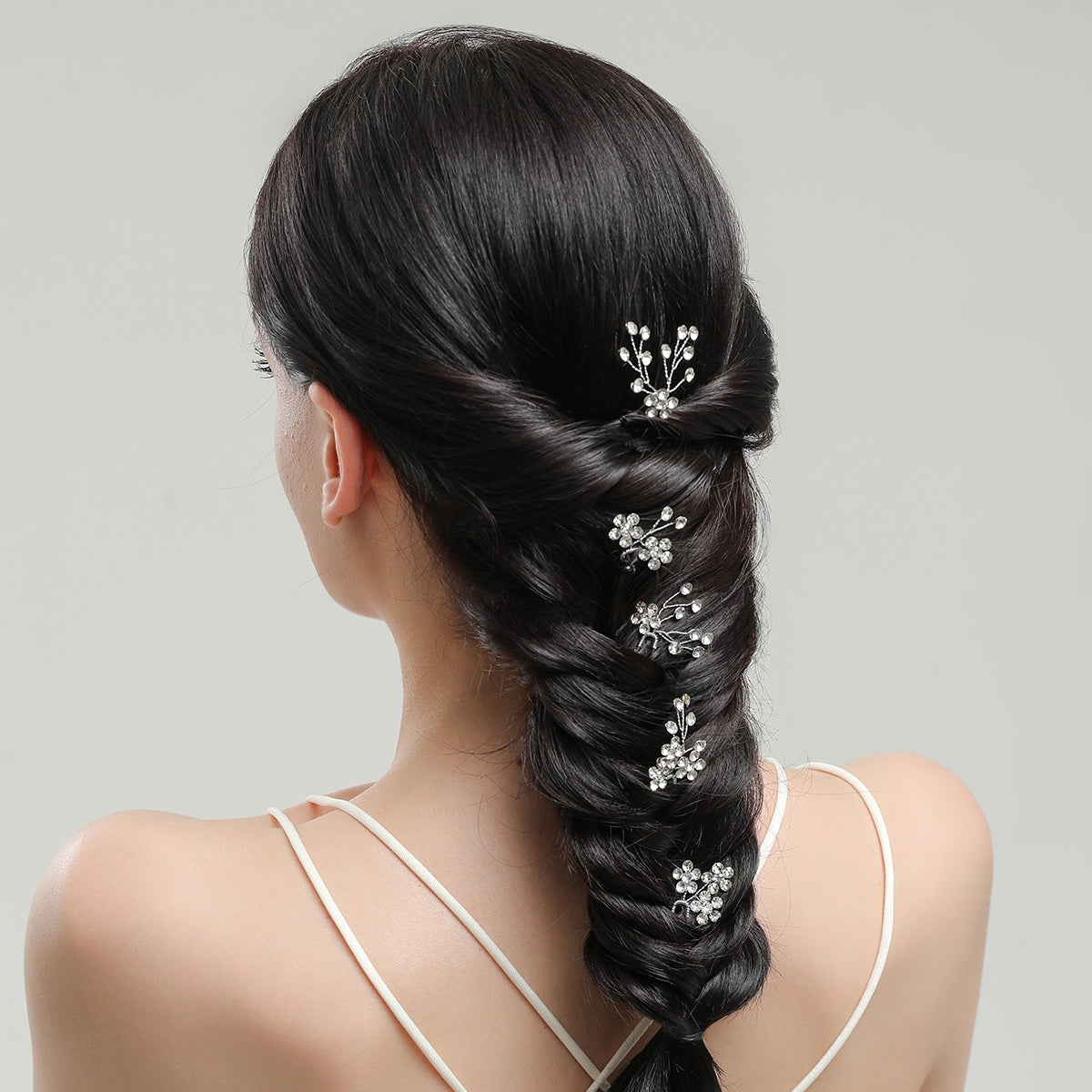 Women's Elegant Bridal Rhinestone Flower Hairpin Accessory