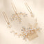 Women's Elegant Bridal Geometric Crystal Pearl Rhinestone Handmade Hairpin Comb Set