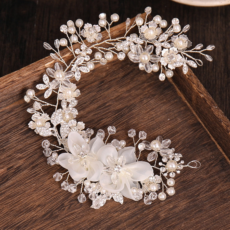 Women's Bridal Flower Pearl Hair Comb Accessory