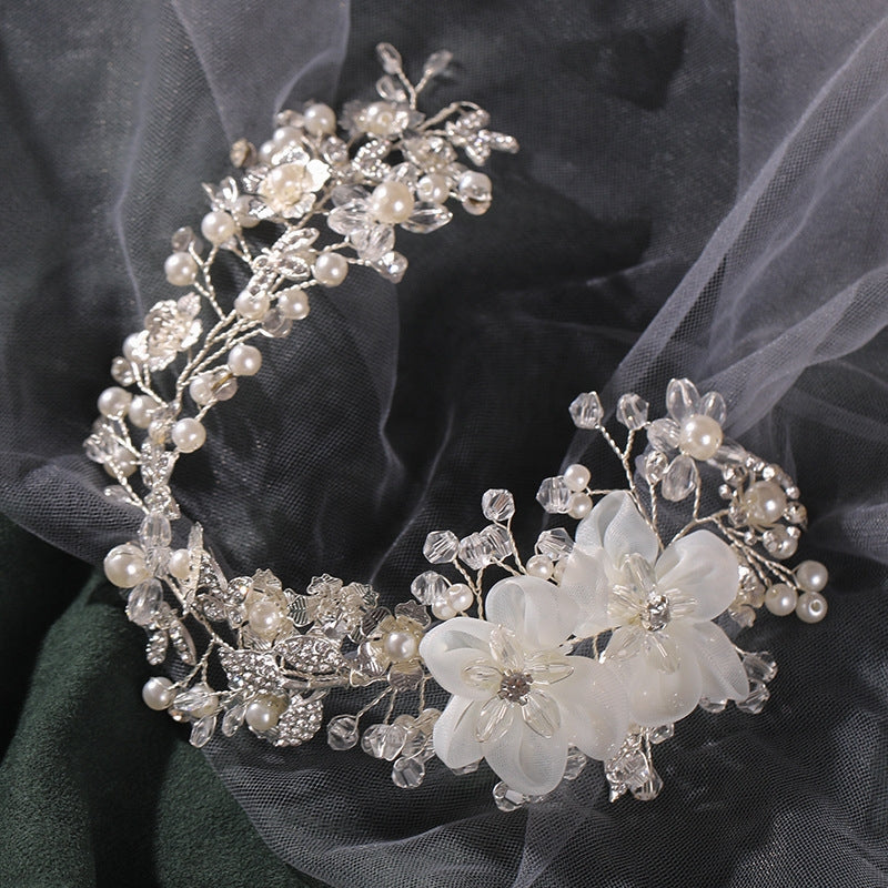 Women's Bridal Flower Pearl Hair Comb Accessory