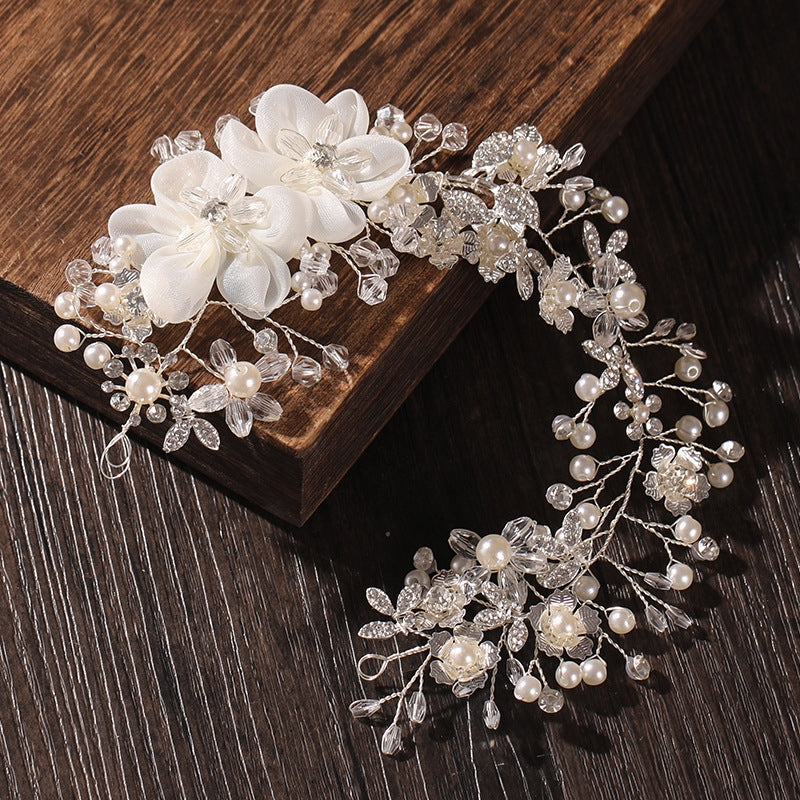 Women's Bridal Flower Pearl Hair Comb Accessory