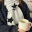 Women's Elegant Star Knit Reversible Scarf - Cozy Winter Accessory