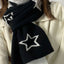 Women's Elegant Star Knit Reversible Scarf - Cozy Winter Accessory