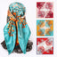 Women's Elegant Streetwear Orange Printed Silk-Like Scarf Kerchief 90cm