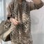 Women's Elegant Leopard Print Silk Wool Blend Scarf Shawl