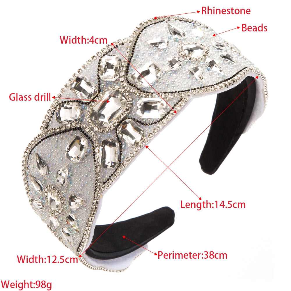 Women's Elegant Baroque Rhinestone Glass Bead Hairband