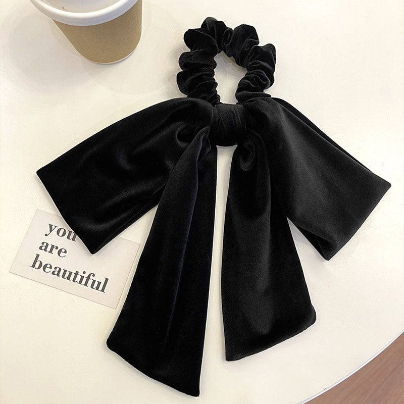 Women's Retro Bow Knot Hair Tie and French Streamer Scrunchie Hair Accessory