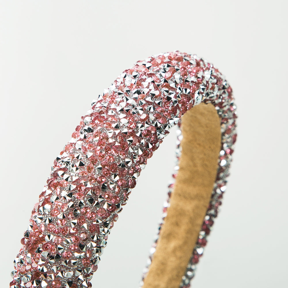 Women's Rhinestone Embellished Color Block Acrylic Hair Band