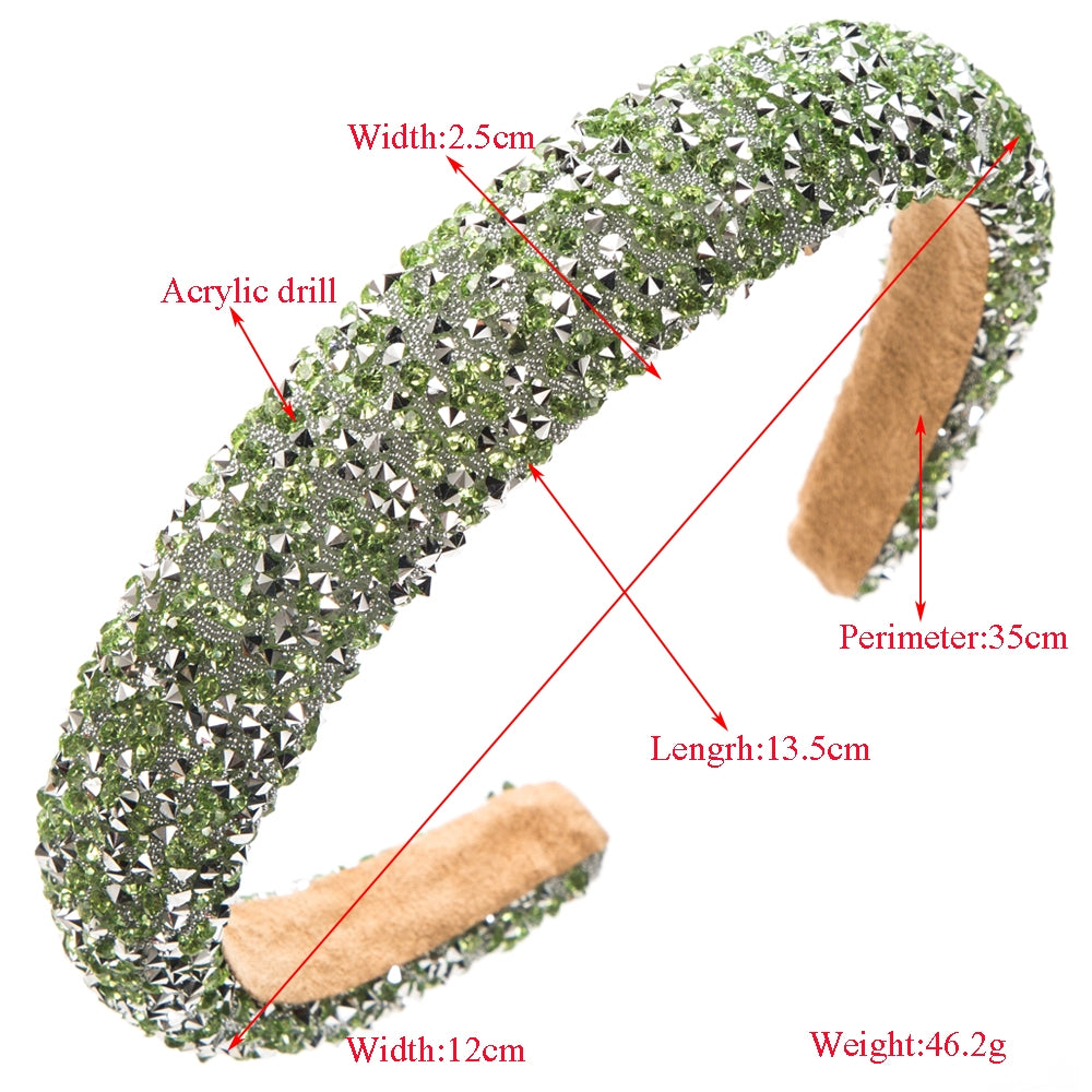 Women's Rhinestone Embellished Color Block Acrylic Hair Band